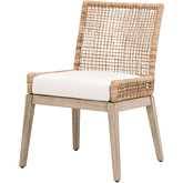 Seaside Dining Chair in Rattan, Pearl Fabric & Natural Gray Mahogany 6836.NAT/LPPRL/NG (Set of 2)